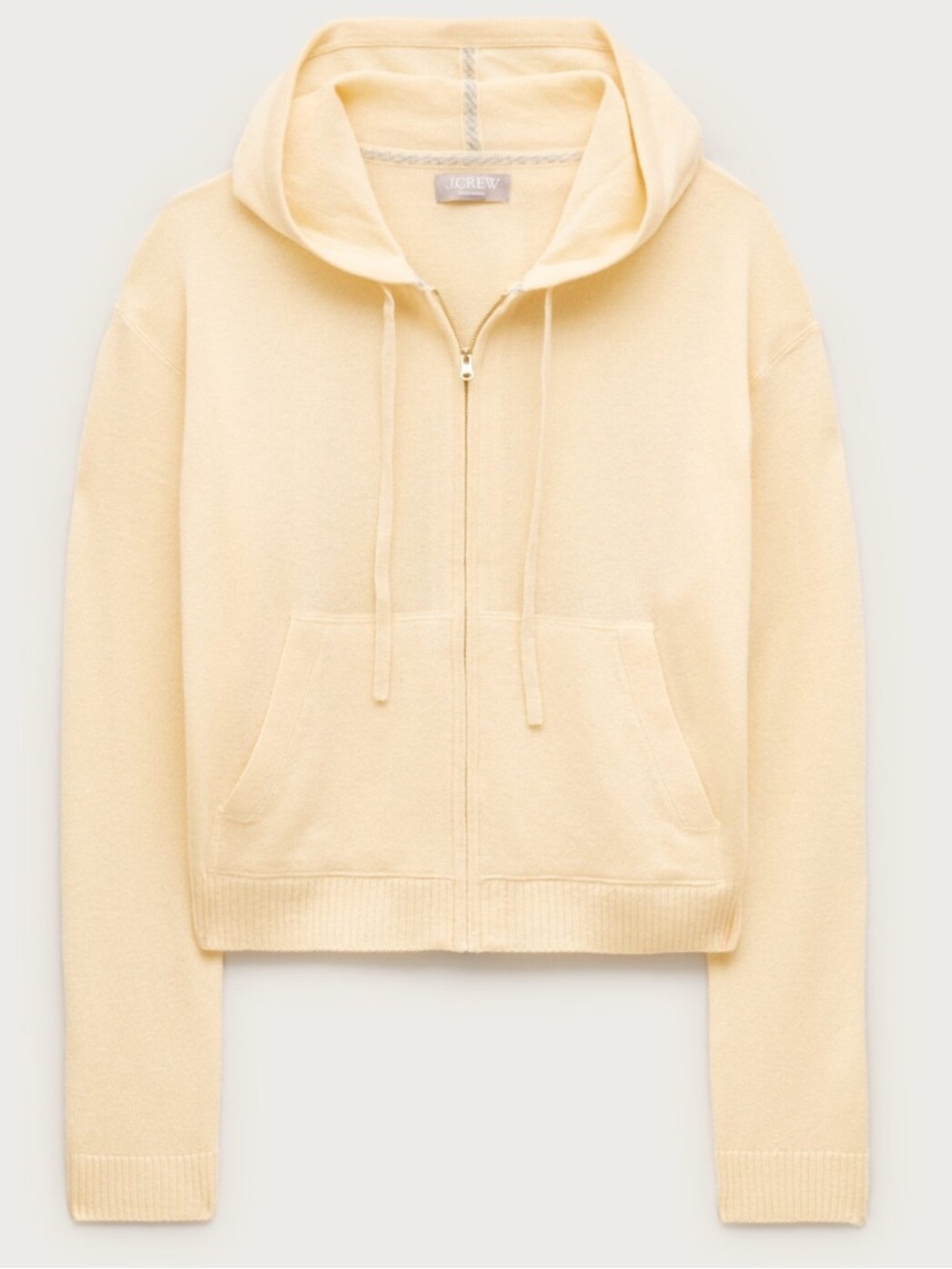J. Crew Cashmere full-zip hoodie - Candle light